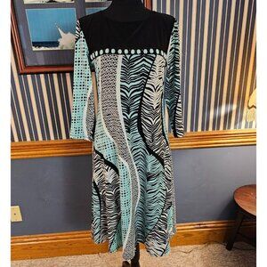 PerSeption Concept Fun Animal Print and Abstract Lightweight & Flowy Dress, S